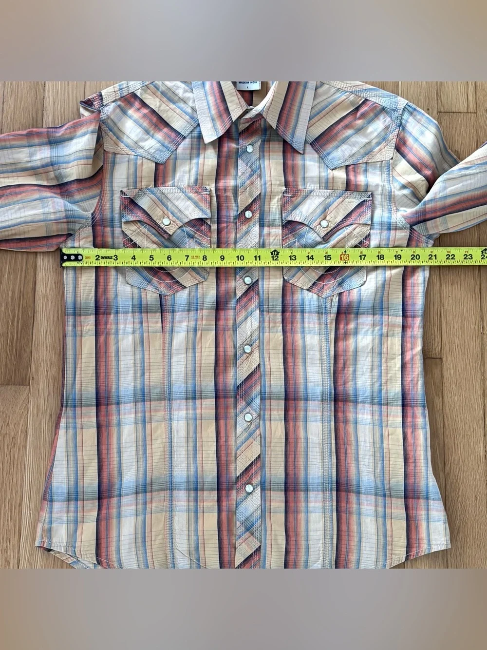 Vintage True Religion Mens Plaid Pearl Snap Shirt Large Western Style India
